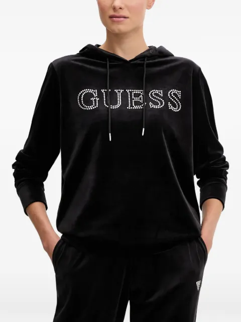 GUESS USA rhinestone-embellished hoodie Black V4RQ25K0232