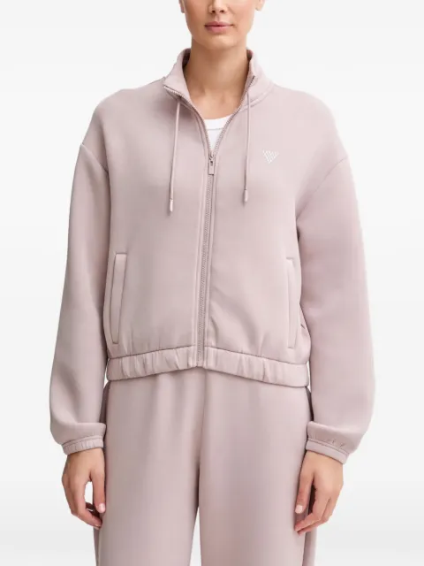 GUESS USA rhinestone-embellished zip-up sweatshirt Pink V4BQ14K7UW2