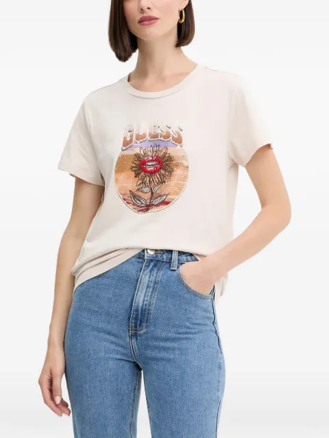 GUESS USA graphic-print T-shirt Neutrals W5YI32K9RM1