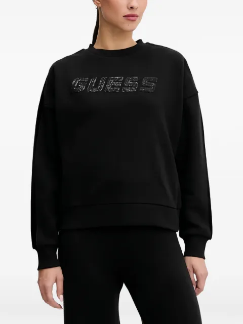 GUESS USA velvet panel sweatshirt Black V5BQ10KB681