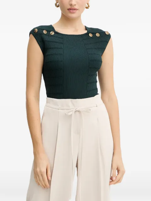 GUESS USA button ribbed top Green W5YR12Z0130