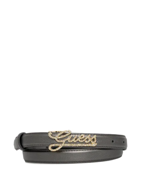 GUESS USA crystal-embellished logo-buckle belt Grey BW9277P5420