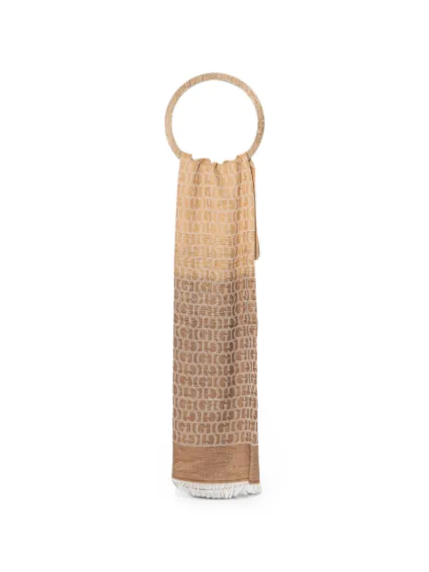 GUESS USA logo-jacquard scarf Neutrals AW5279COT03