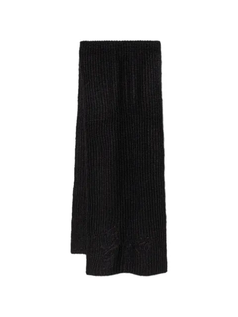 GUESS USA ribbed-knit logo-embroidered scarf Black W5BZ19Z3580