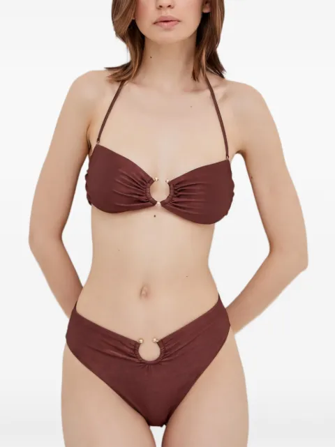 GUESS USA metallic-ring bikini bottoms Brown E4GO11KC632