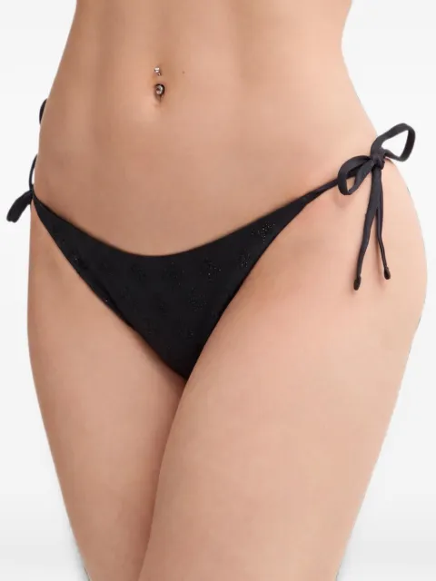 GUESS USA rhinestone-embellished side-tie bikini bottoms Black E5GO11MC040