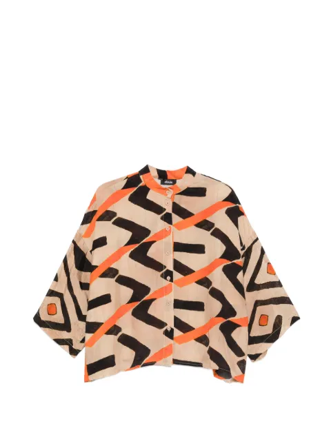 DIXIE abstract-print cotton shirt Neutrals CFGN1CMA