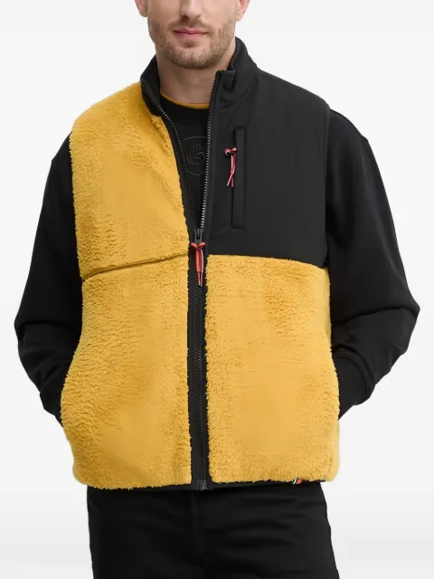 Benetton sherpa-panels zipped gilet Yellow 2LNEUJ00J