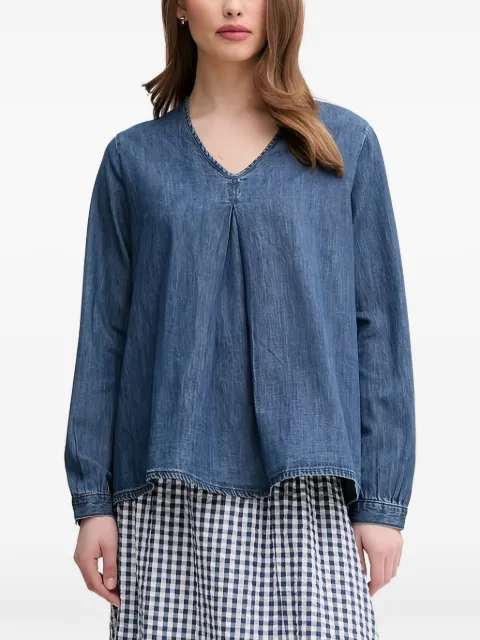 Benetton V-neck long-sleeve top Blue 5RZKDQ0BD