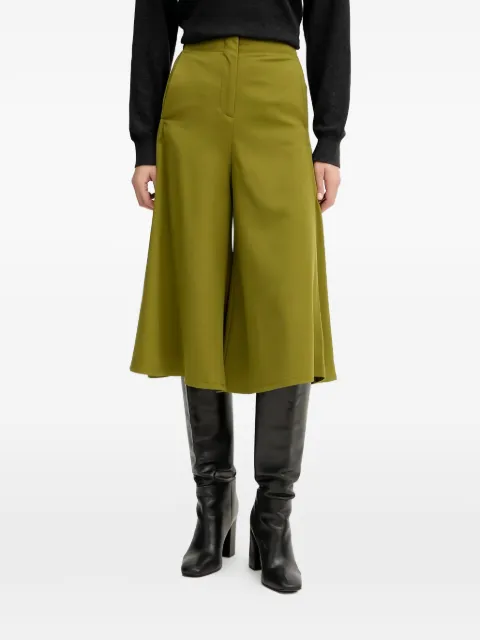 Benetton slit-pocket crop flared trousers Green 4YVXDF0A9