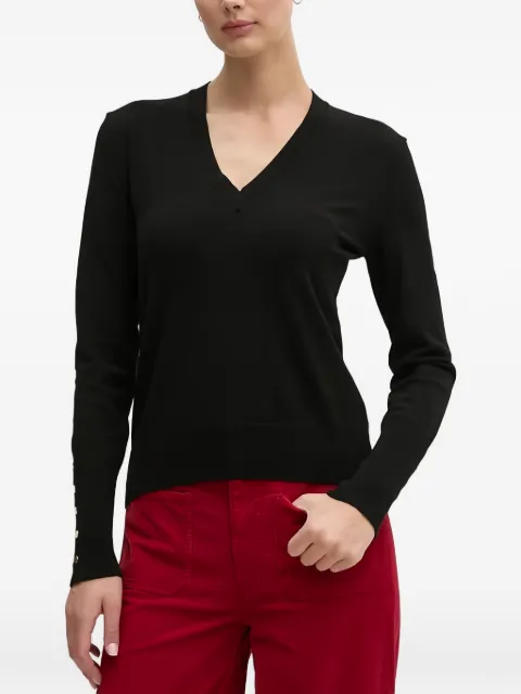Benetton button V-neck knitwear Black 104HD402A