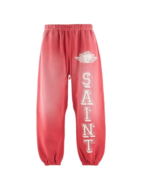 SAINT MXXXXXX logo-print track pants Red SMMK80000065