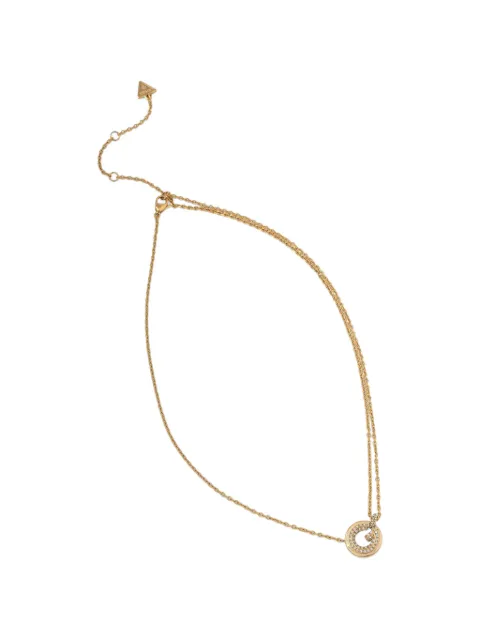 GUESS USA crystal-embellished G-logo necklace Gold JUBN05437JW