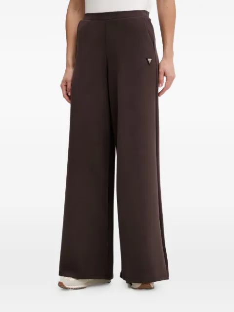 GUESS USA logo-plaque palazzo pants Brown V4YB07KCAY2