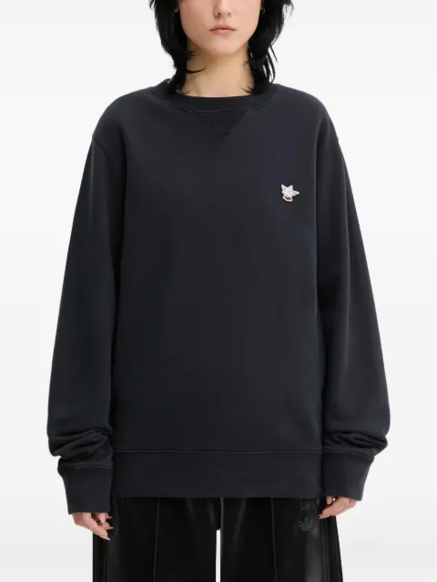 CAFÉ KITSUNÉ fox-appliqué sweatshirt Black OU00301KM0330