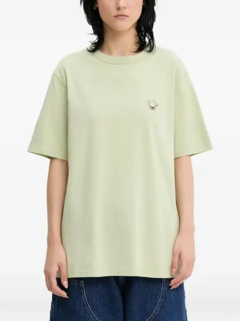 CAFÉ KITSUNÉ logo-patch T-shirt Green CKNU00102KJ7014