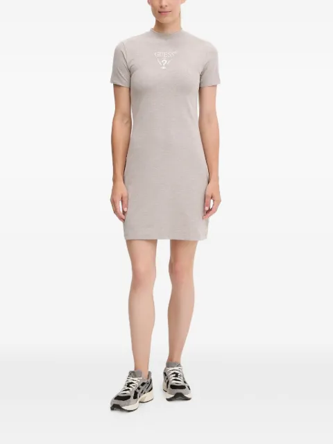 GUESS USA logo-embroidered short-sleeve dress Neutrals V4YK02KCDH1