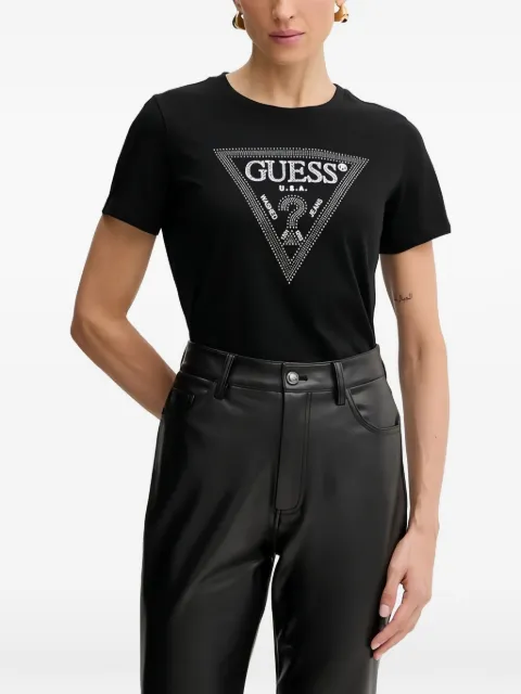 GUESS USA rhinestone-embellished short-sleeve T-shirt Black W5BI18I3Z14
