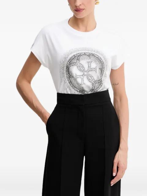 GUESS USA 4G rhinestone-embellished T-shirt White W5YI14I3Z14