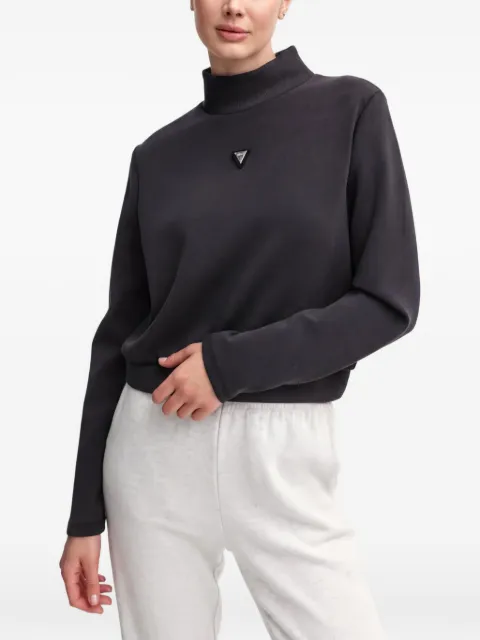 GUESS USA triangle-logo funnel-neck sweatshirt Black V4YQ05KCAY2