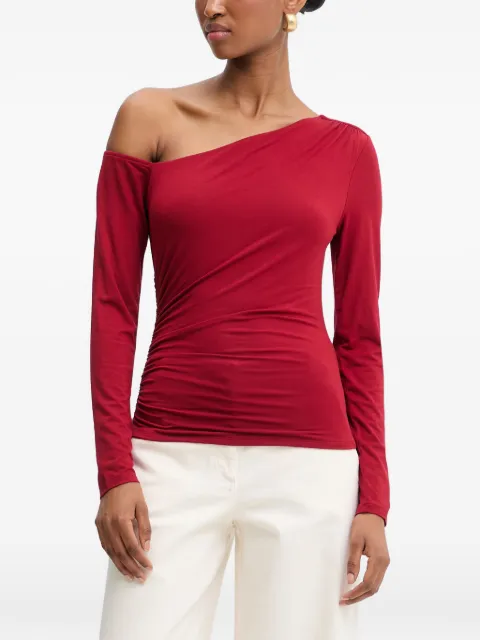 GUESS USA one-shoulder long-sleeve top Red W6RP02KC1J2