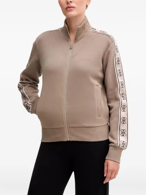 GUESS USA logo-tape zip-up sweatshirt Neutrals V2YQ16KB3P2