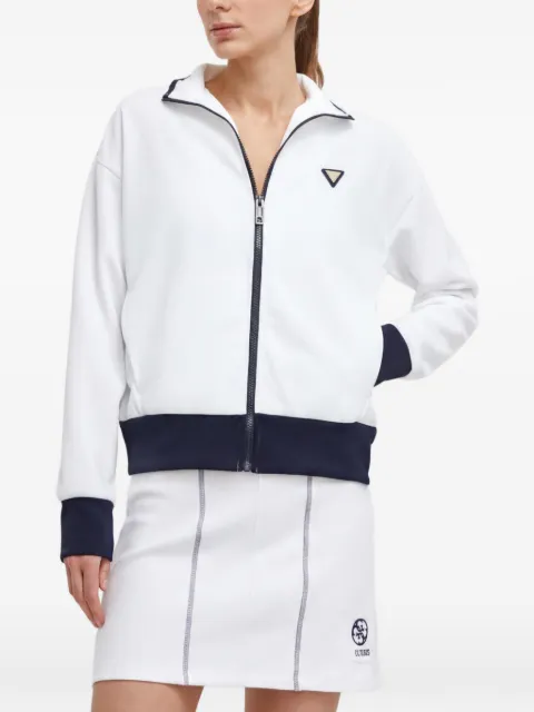 GUESS USA Mylah zip-up sweatshirt White V4GQ02KBFB2