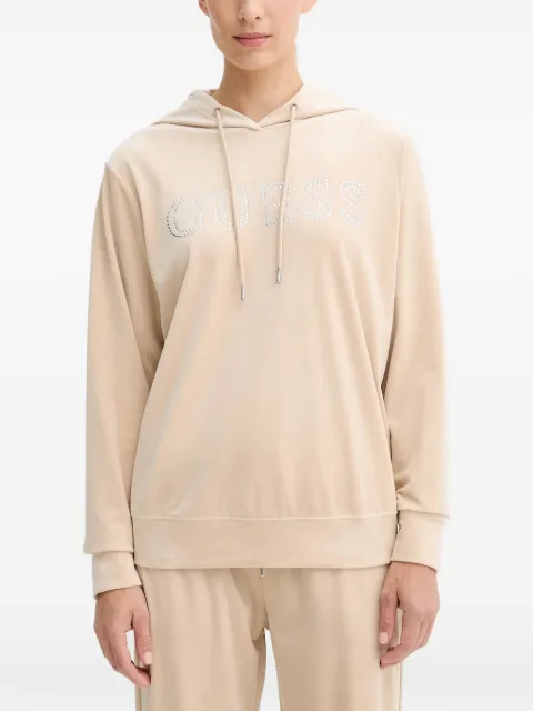 GUESS USA logo-embellished hoodie Neutrals V4RQ25K0232