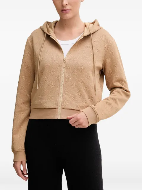 GUESS USA embossed hoodie Brown V5YQ06KBSL2