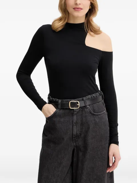 GUESS USA one-shoulder long-sleeve top Black W6RP57KACM2