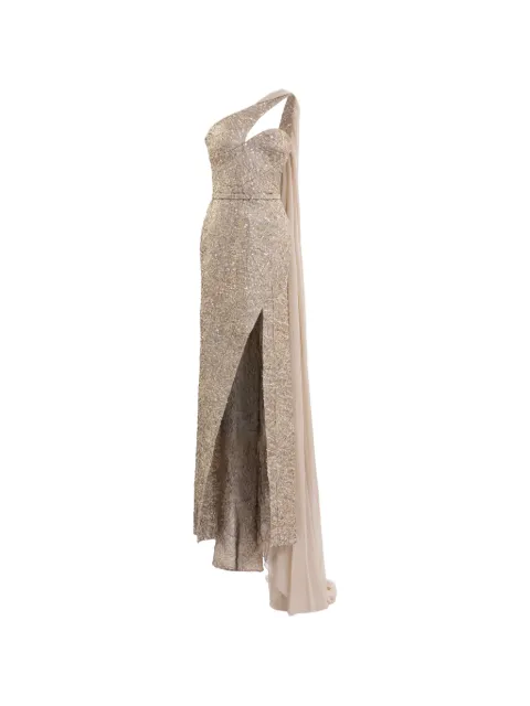 Saiid Kobeisy asymmetrical brocade maxi dress Gold RTCKSS26LD027
