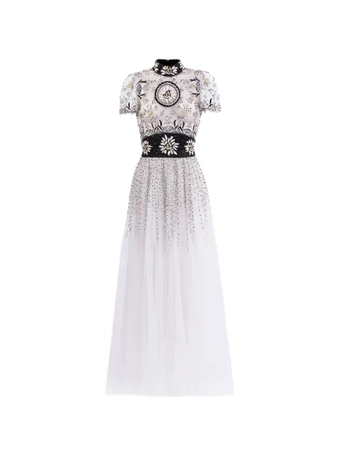 Saiid Kobeisy embroidered tulle maxi dress White RTEVSS26MD062