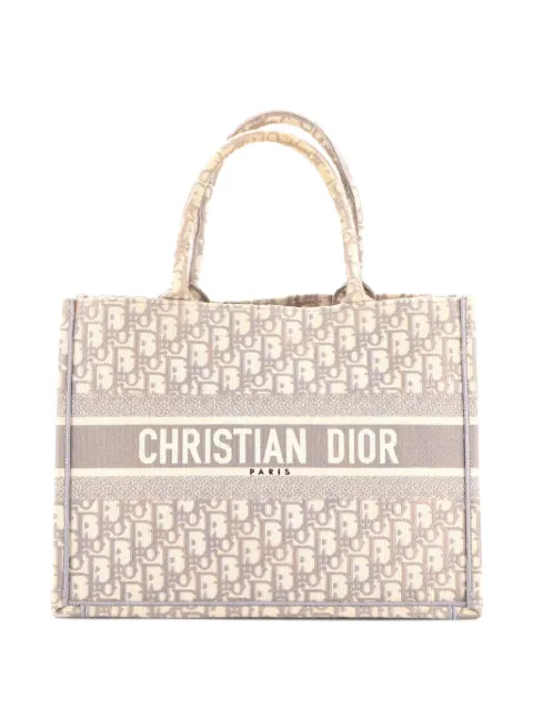 Christian Dior Pre-Owned Book Oblique Canvas Medium tote bag Grey 39O7TPGIABFLQZVY