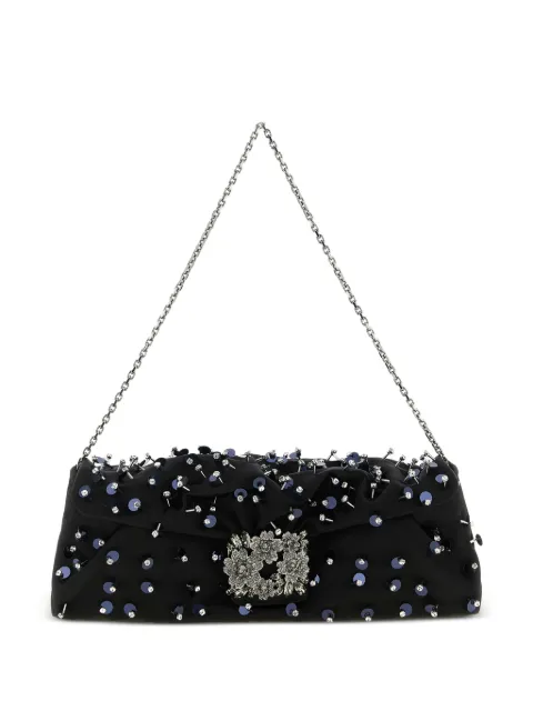 Roger Vivier embroidered-detail clutch bag Black RBWANVC3200RS0B999