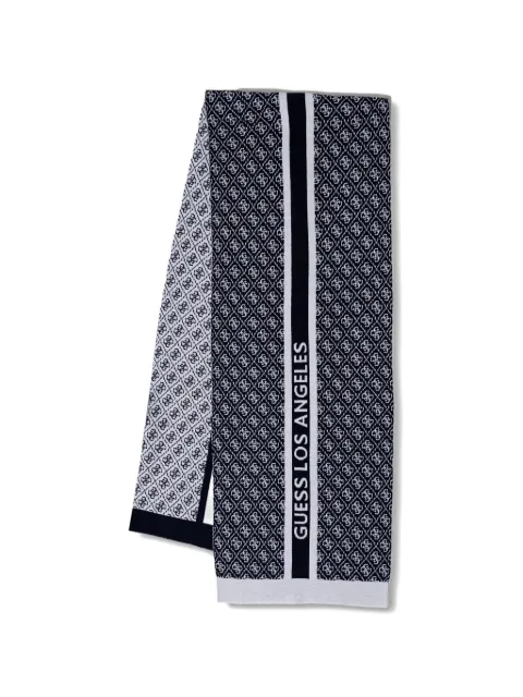 GUESS USA logo-print knitted scarf Blue W4BZ22Z3JD2