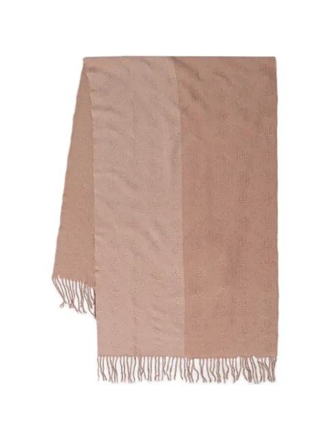 GUESS USA logo-jacquard fringed scarf Neutrals AW5419POL03