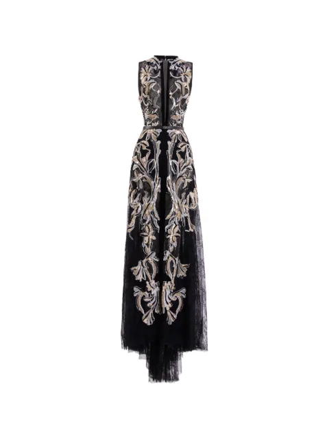 Saiid Kobeisy embroidered lace dress Black RTEVSS26LD064