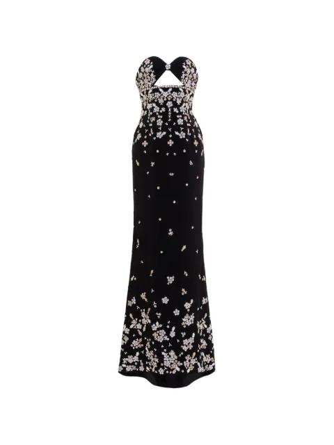Saiid Kobeisy strapless embroidered crepe maxi dress Black RTCKSS26LD038