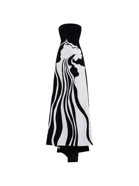 Saiid Kobeisy strapless embroidered crepe maxi dress Black RTCKSS26LD030