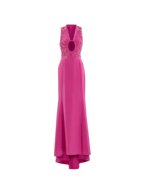 Saiid Kobeisy embroidered crepe dress Pink RTCKSS26LD035