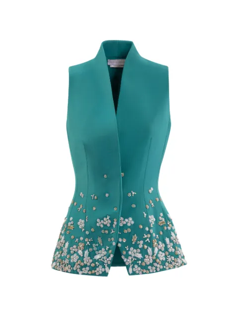 Saiid Kobeisy embroidered tailored vest Green RTCKSS26JA36