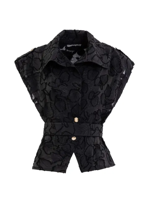 Saiid Kobeisy textured blouse and trousers set Black RTDWSS26TP018