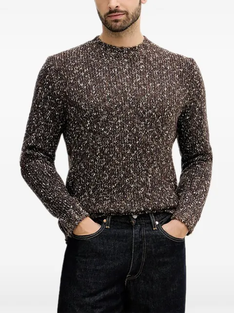Benetton speckled crew-neck sweater Brown 10C3U108M