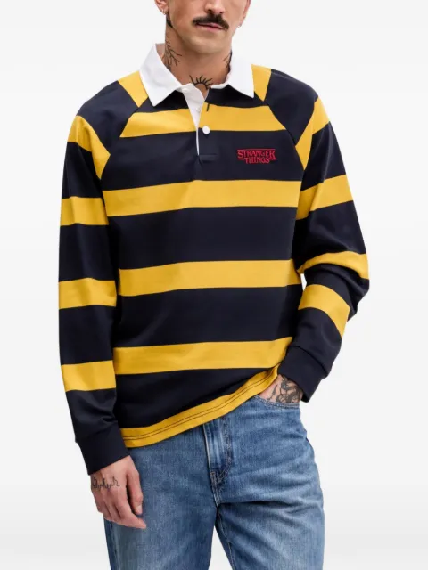 Benetton x Stranger Things striped polo shirt Blue 3T6YU302P