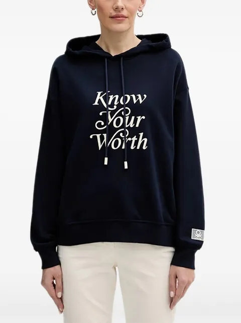 Benetton logo hoodie Blue 3WNWD201C