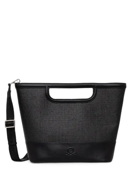 Benetton cut-out handle tote bag Black 67O1DY07S