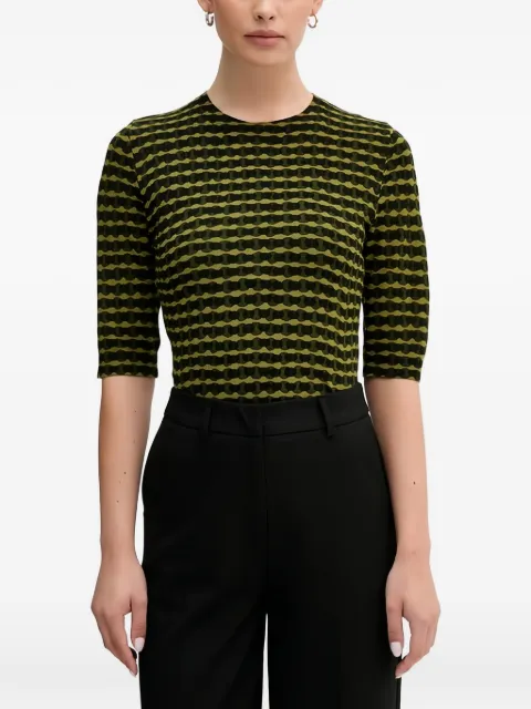 Benetton short-sleeve patterned sweater Green 12F3D10EE