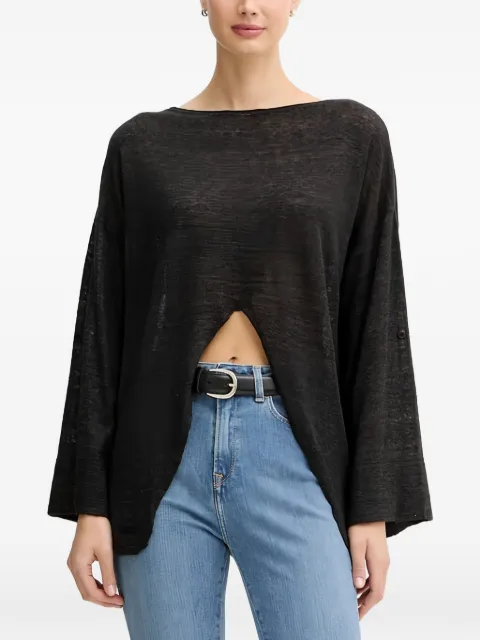 Benetton open-front wide-sleeved sweater Black 109PD10E1