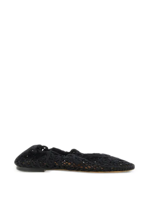 ODISSI Iris crochet-knit ballet flats Black OD46039A23035