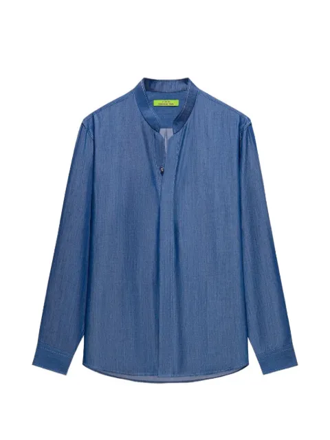 Shanghai Tang mandarin-collar shirt Blue Z2MRB318DM